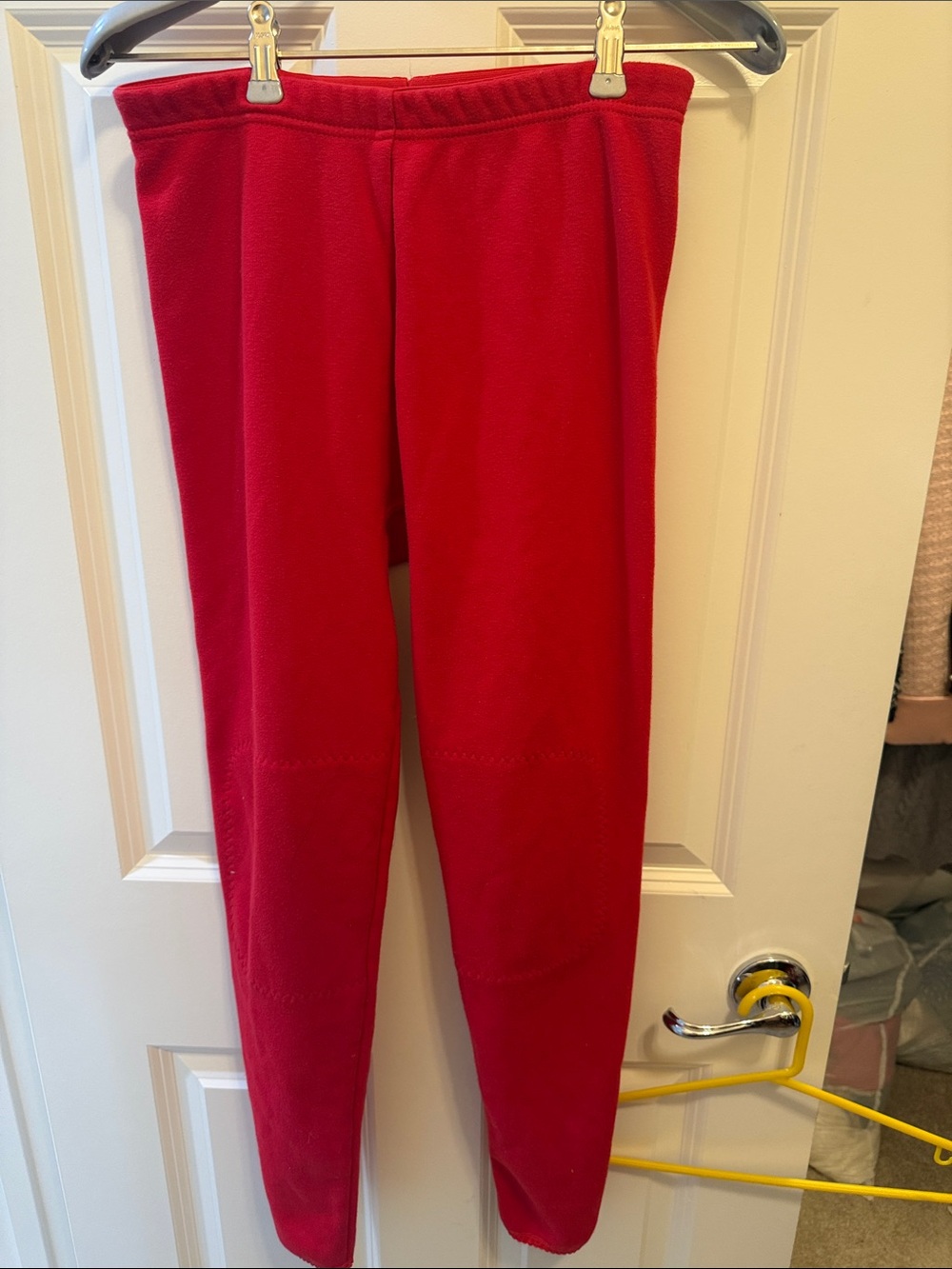 Bright Red Fleece Leggings